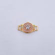 Herraje Corona RX 2.7gr / 2.3cm / Circones Blancos Tres Oros 18K &
