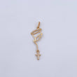 Dije Virgen Maria Silueta 0.75gr / 3.7cm / Circones Blancos Oro Amarillo 18K &