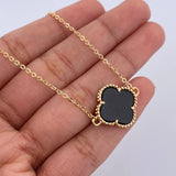 Cadena Aro Seguido Trebol 6.15gr / 43.4cm / 1.1mm Onix Negra Oro Amarillo Nac.Esp. 18K &