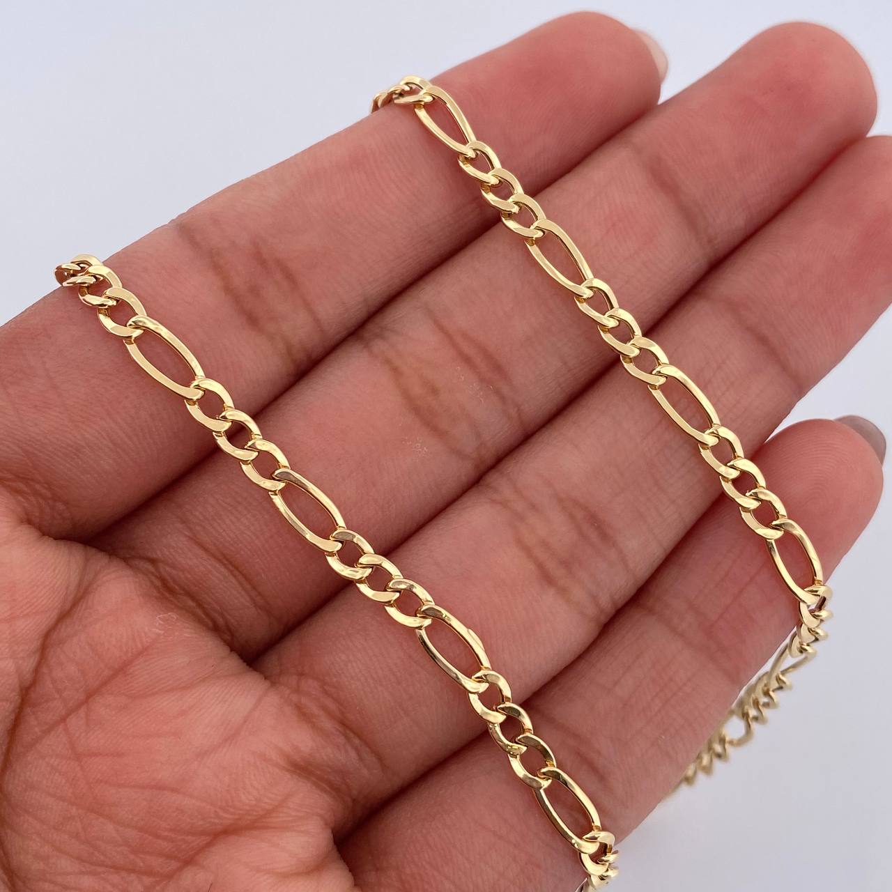 Cadena Figaro 6.25gr / 60.4cm / 3.3mm Oro Amarillo +0 18K $