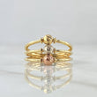 Anillo Tres Aros 2.35gr / T5 1/4 / 4mm Bolas Diamantadas Movil Oro Amarillo 18K