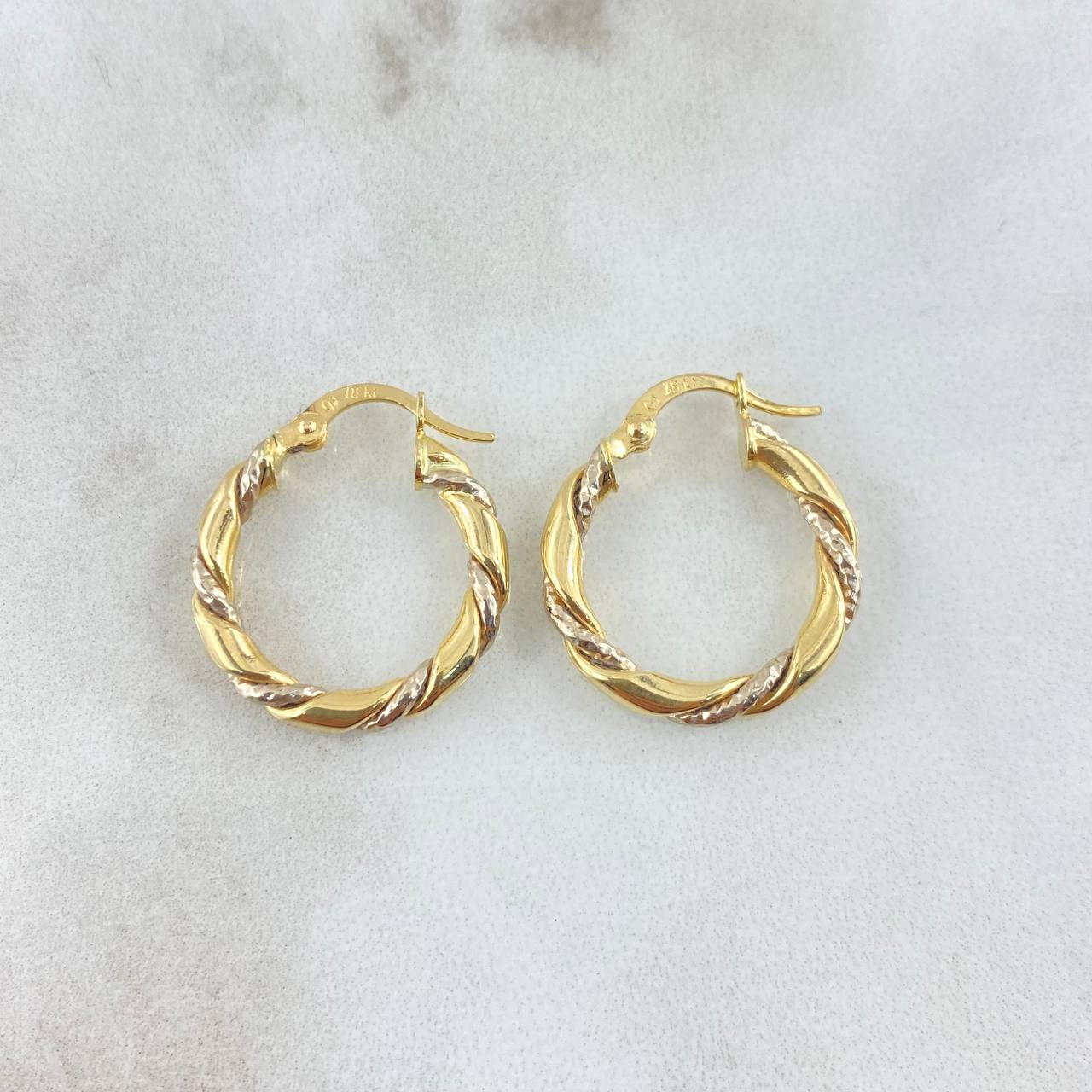 Candongas Axel 1.9g / 2.3cm Dos Oros Amarillo Blanco 18K