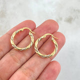 Candongas Rox 2.1gr / 2.2cm / Punteadas Dos Oros Amarillo Blanco 18K