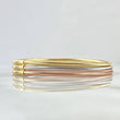 Pulso Aro Reticulado Triple 6gr / 18cm-20cm / 2.5mm Tres Oros +4 18K