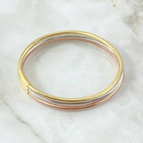 Pulso Trio Aros Reticulados 6.1gr / 19cm - 21cm / 8mm Tres Oros +4 18K *