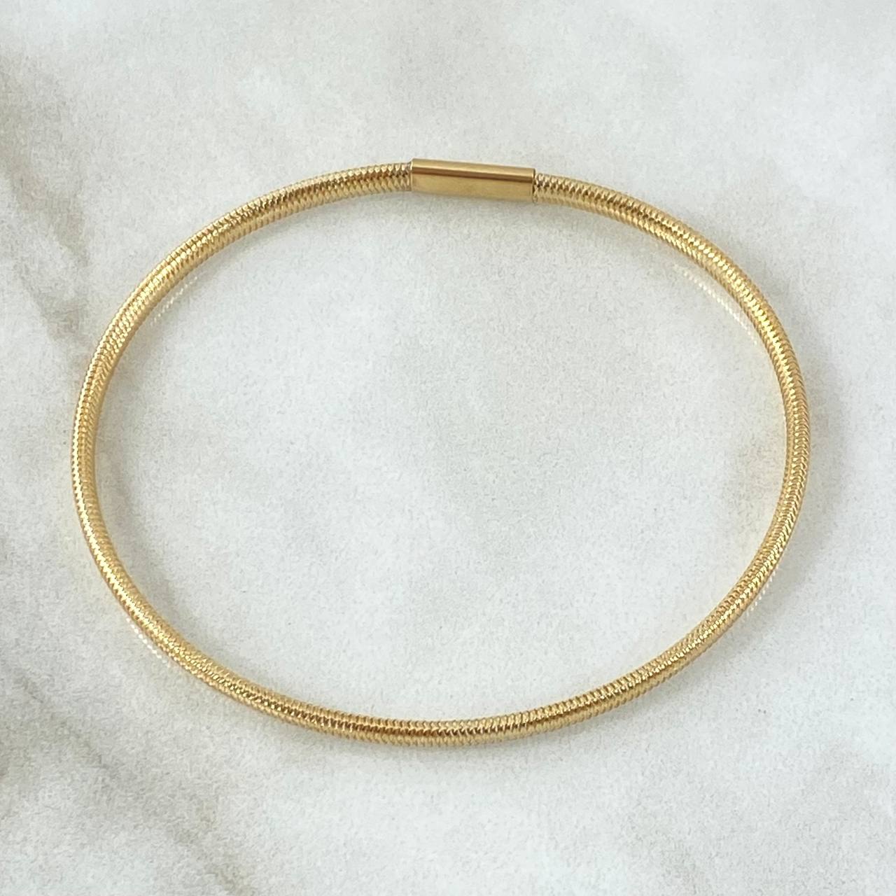 Pulso Aro Reticulado Plano 0.8gr / 17cm - 19cm / 1.6mm - 3mm Oro Amarillo +4 18K *
