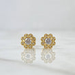 Topos Flor Margarita 1.2gr / 7mm Circones Blancos Oro Amarillo 18K ©