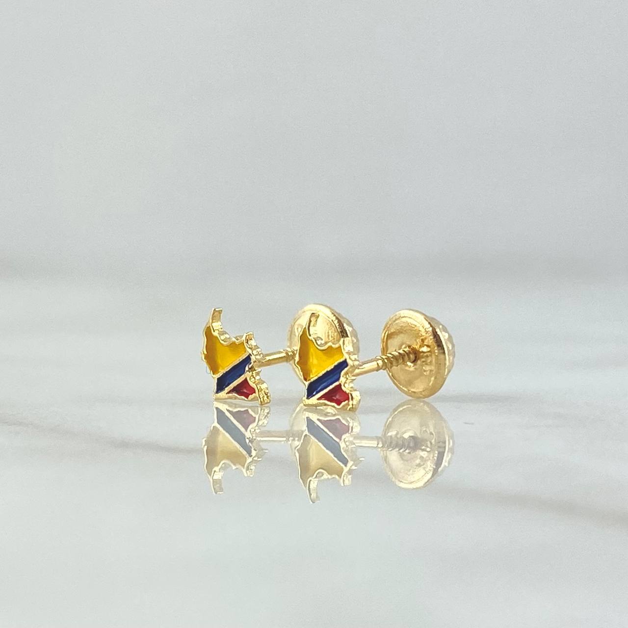 Topos Mapa Colombia 0.6gr / 6mm Resina Amarilla Azul Roja Oro Amarillo 18K *