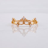 Anillo Corazones Corona 1.55g / T7 3/4 Oro Rosa 18K