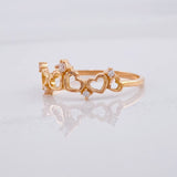 Anillo Corazones Corona 1.5g / T7 Oro Rosa 18K