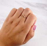 Anillo Corazones Corona 1.5g / T7 Oro Rosa 18K