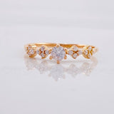 Anillo Carril Chispas 1.55g / T7 Oro Rosa 18K