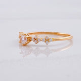 Anillo Carril Chispas 1.55g / T7 Oro Rosa 18K