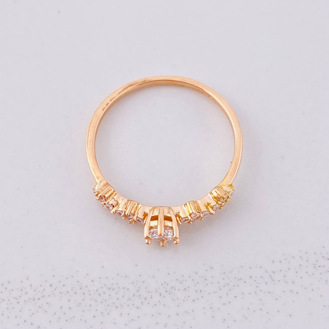 Anillo Carril Chispas 1.5g / T7 3/4 Oro Rosa 18K