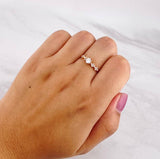 Anillo Carril Chispas 1.55g / T7 Oro Rosa 18K