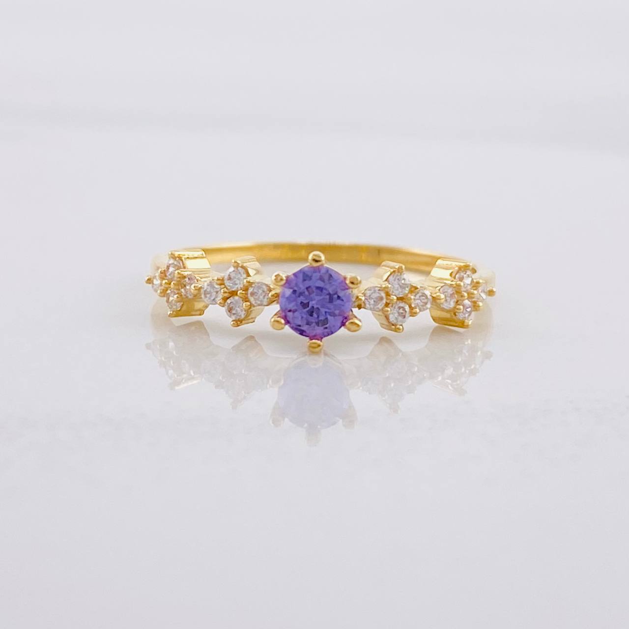 Anillo Carril Chispas 1.5g / T5 3/4 Oro Amarillo 18K