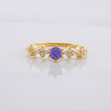 Anillo Carril Chispas 1.5g / T5 3/4 Oro Amarillo 18K