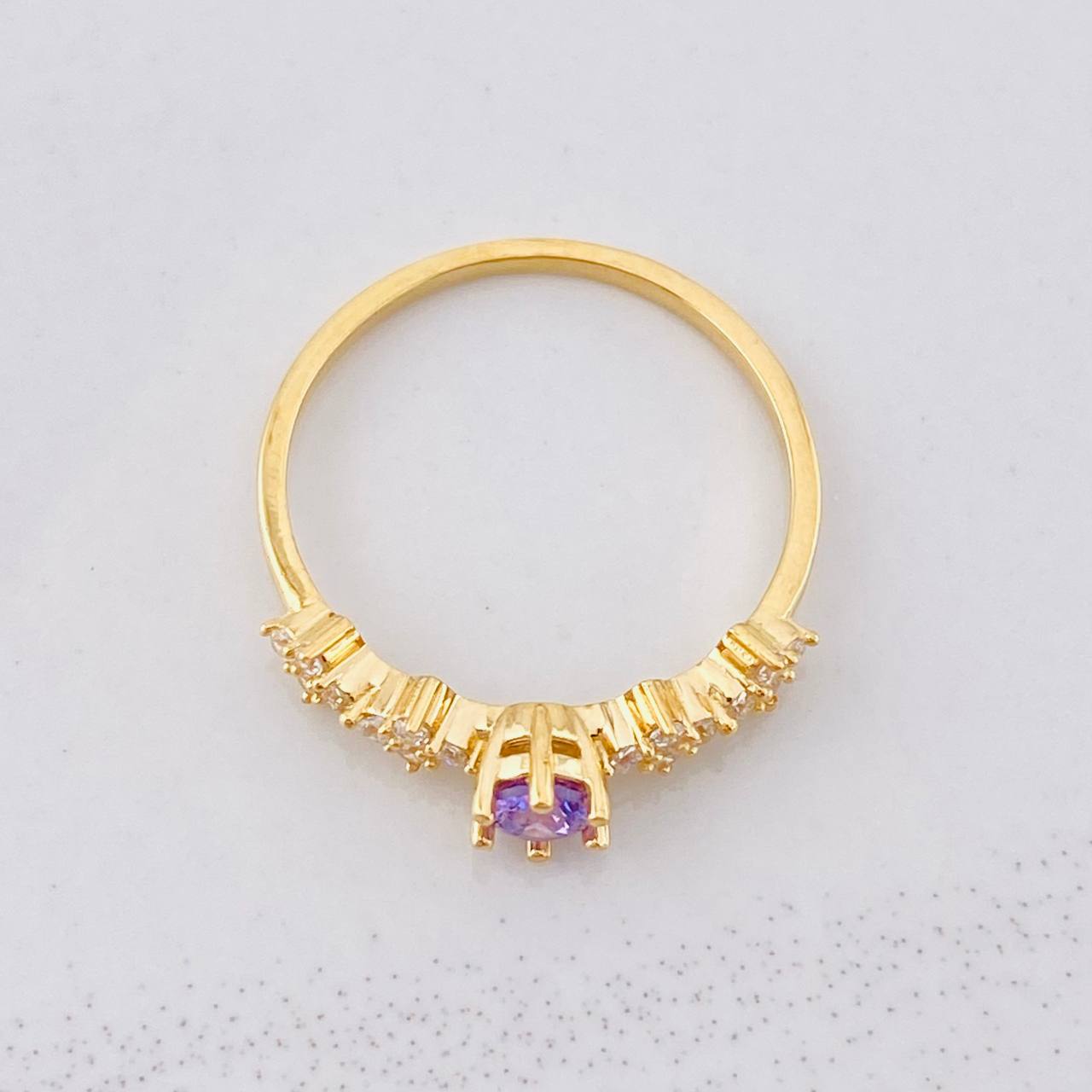 Anillo Carril Chispas 1.5g / T5 3/4 Oro Amarillo 18K