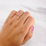 Anillo Carril Chispas 1.5g / T5 3/4 Oro Amarillo 18K