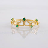 Anillo Corazones Corona 1.6g / T8 Oro Amarillo 18K