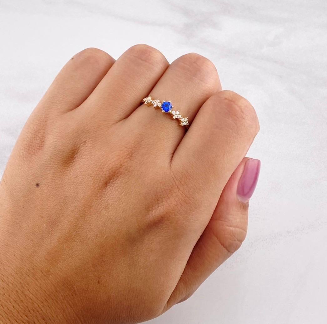 Anillo Carril Chispas 1.55g / T7 3/4 Oro Amarillo 18K
