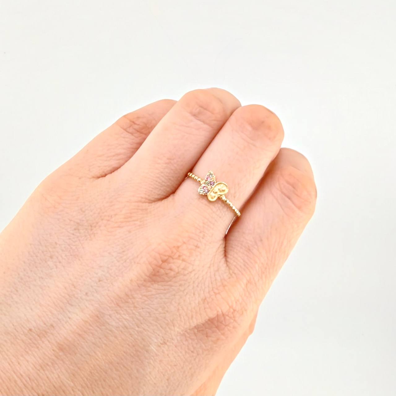 Anillo Mariposa Mate 1.45 g / T7 1/4 Oro Amarillo 18K