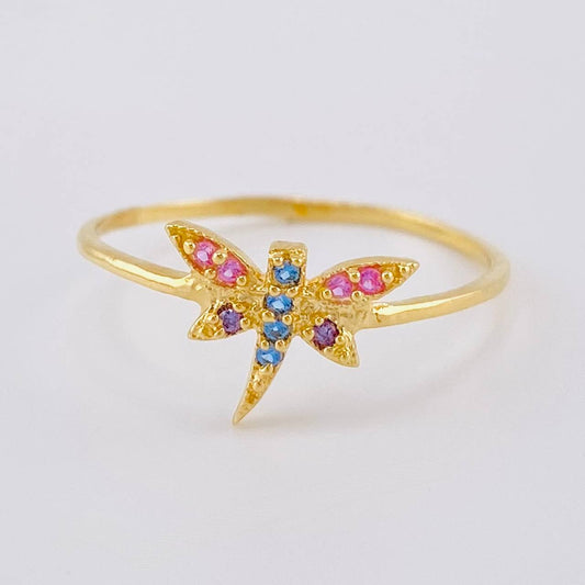 Anillo Libelula 1.05 g / T7 3/4 Oro Amarillo 18K