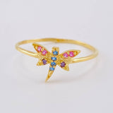 Anillo Libelula 1.05 g / T7 3/4 Oro Amarillo 18K