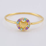 Anillo Circulo Corazón 1.05 g / T8 Oro Amarillo 18K