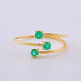 Anillo Puntas De Orion Esmeraldas 22pts 1.4gr / T8 / Oro Amarillo 18K