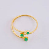 Anillo Puntas De Orion Esmeraldas 22pts 1.4gr / T8 / Oro Amarillo 18K