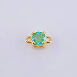 Herraje Piedra Circular Esmeralda 23pts 0.4gr / 0.7cm / Oro Amarillo 18K