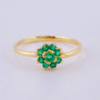 Anillo Girasol Esmeraldas 25pts 1.75gr / T7 1/2 / Oro Amarillo 18K ©