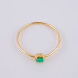 Anillo Solitario Tortuga Esmeralda 15pts 0.95gr / T7 1/4 / Oro Amarillo 18K ©