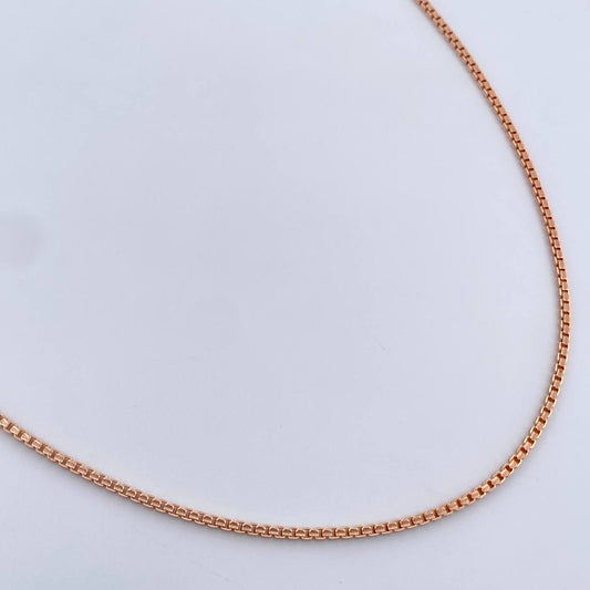 Cadena Veneciana 12.05gr / 50.6cm / 1.8mm Dos Oros Blanco Rosa +3 18K &