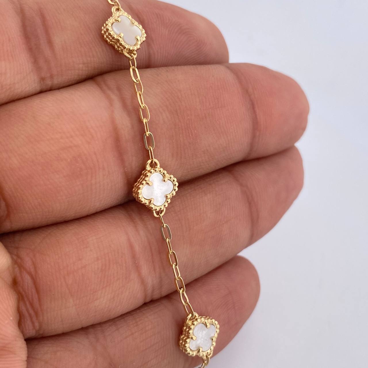 Pulso Trebol 4.4gr / 20cm-21cm / Nac. Esp Oro 18K &