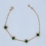 Pulso Trebol 4.3gr / 20cm-21cm / Nac. Esp Oro 18K &