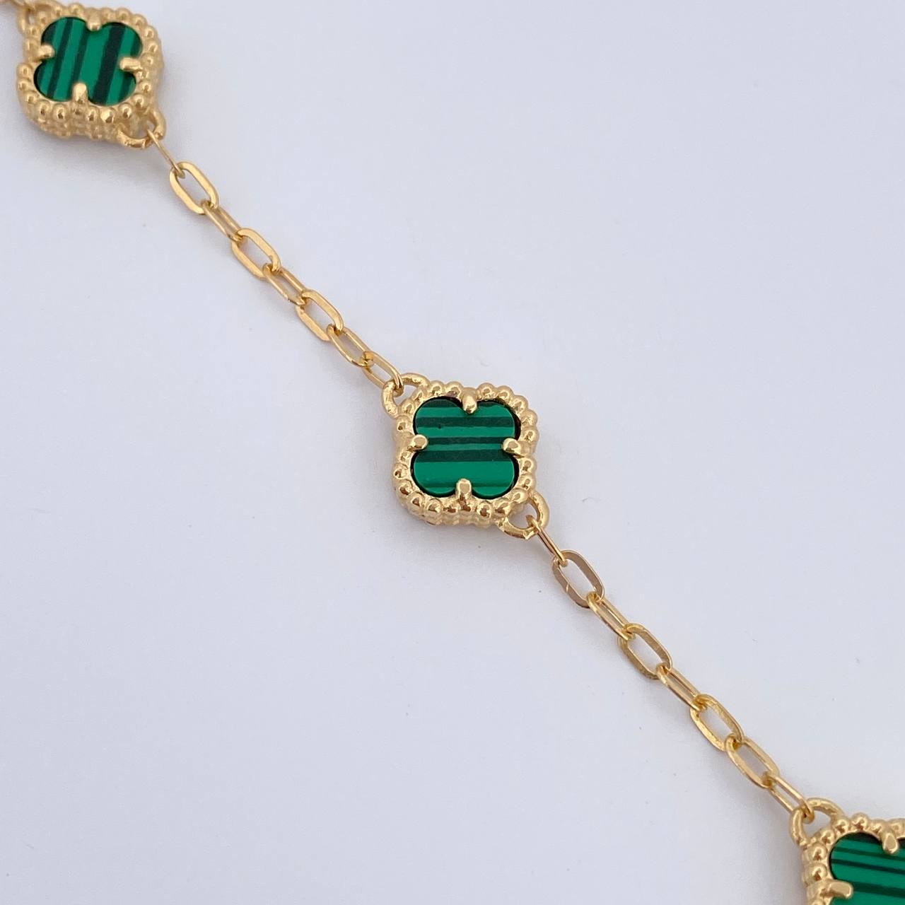 Pulso Trebol 4.3gr / 20cm-21cm / Nac. Esp Oro 18K &