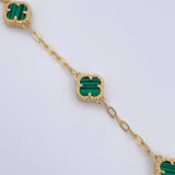 Pulso Trebol 4.3gr / 20cm-21cm / Nac. Esp Oro 18K &