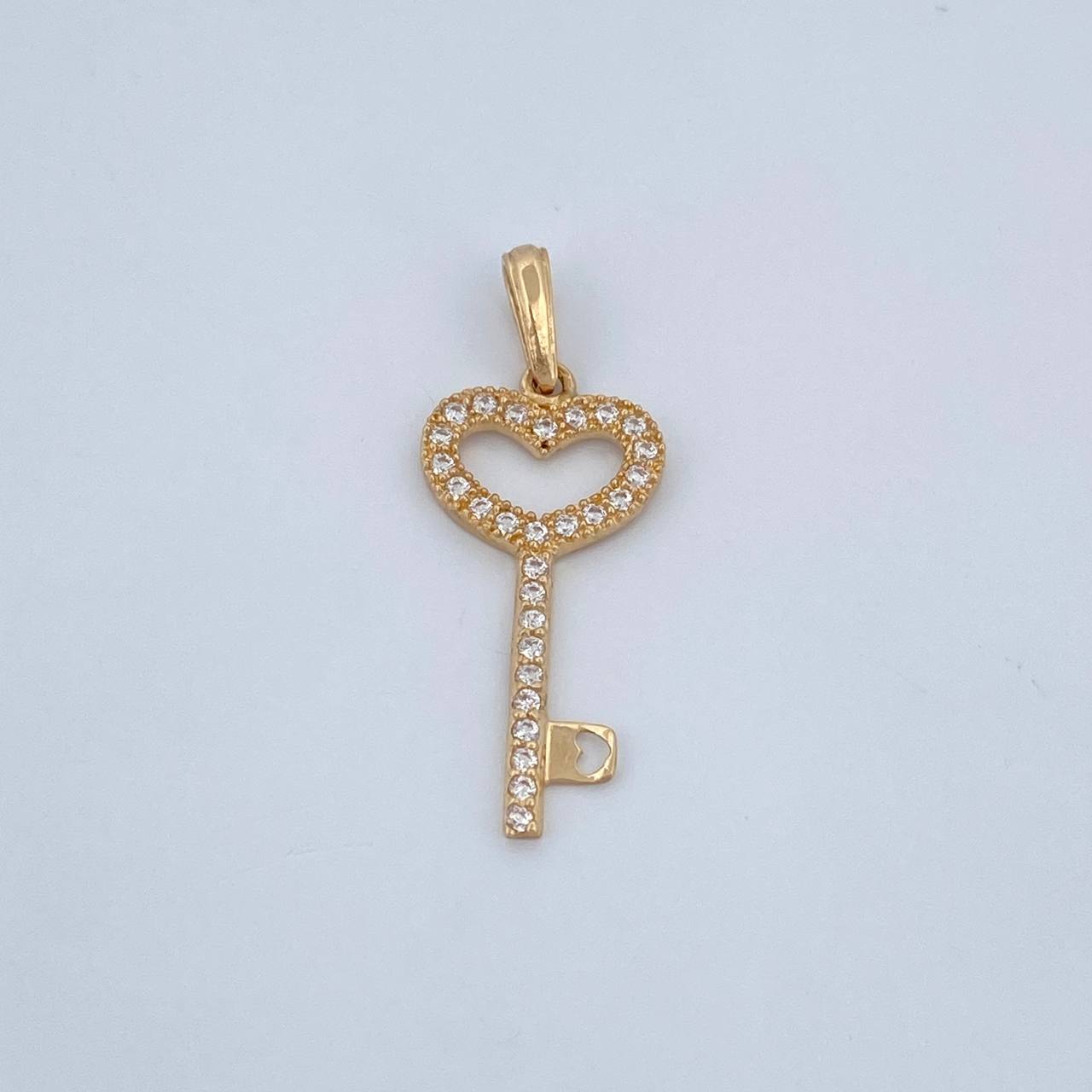 Dije Llave Corazon 1.3gr / 3cm / Oro 18K &