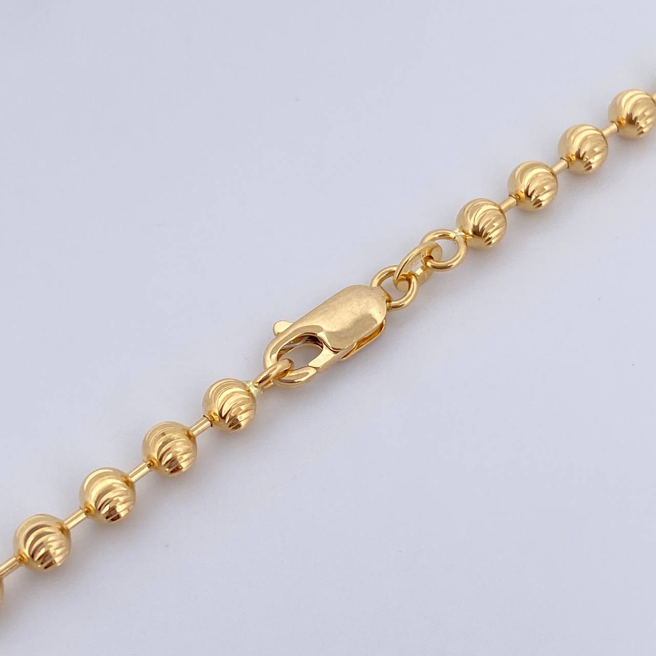 Cadena Militar 29.35gr / 65.7cm / 4mm Diamantado Luna Oro Amarillo +3 18K $