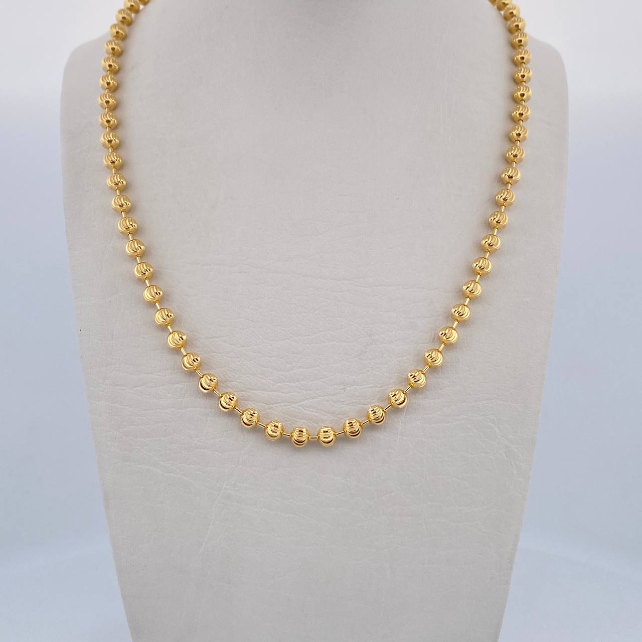 Cadena Militar 29.35gr / 65.7cm / 4mm Diamantado Luna Oro Amarillo +3 18K $