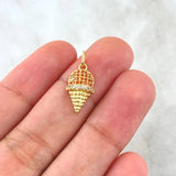 Dije Helado 1.6gr / 2cm / Circones Blancos - Naranajados Oro Amarillo 18K (Oferta) ©
