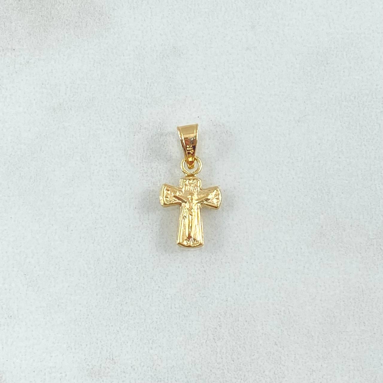Dije Cruz Cristo 0.4gr / 1.8cm / Puntas Ovaladas Oro Amarillo 18K