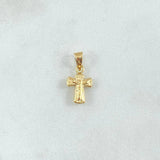 Dije Cruz Cristo 0.4gr / 1.8cm / Puntas Ovaladas Oro Amarillo 18K