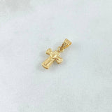 Dije Cruz Cristo 0.4gr / 1.8cm / Puntas Ovaladas Oro Amarillo 18K