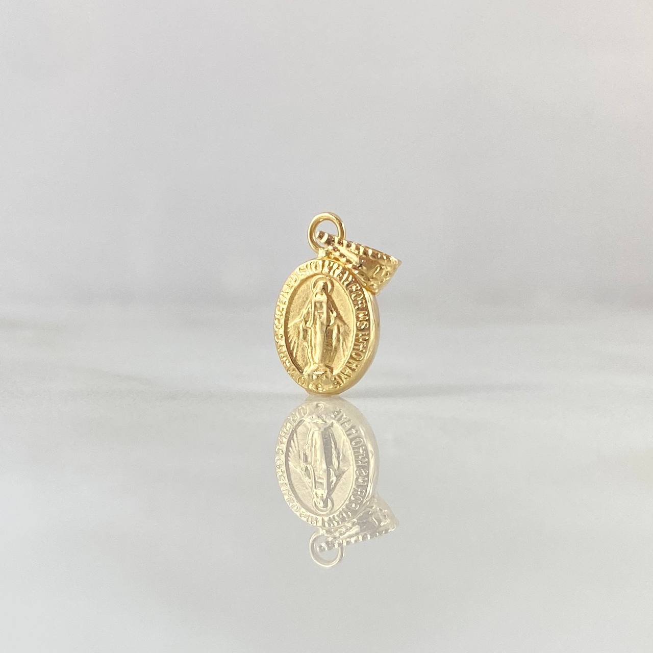 Dije Virgen Milagrosa 0.45gr / 1.5cm / Ovalo Mate Oro Amarillo 18K ©