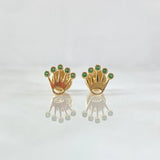 Topos Silueta Corona RX 0.75gr / 7.2mm Circones Verdes Oro Amarillo 18K ©