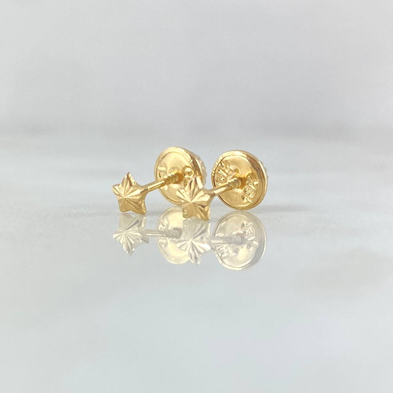 Topos Estrella 0.4gr / 4mm Diamantados Oro Amarillo 18K
