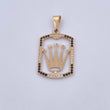 Dije Corona RX 3.6gr / 3.9cm / Circones Negros Blancos Oro Amarillo 18K &